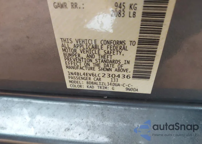 1N4BL4EV6LC230436: 44159831