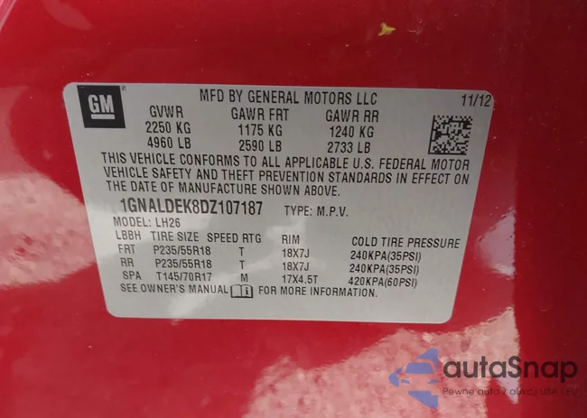 1GNALDEK8DZ107187: 44159861