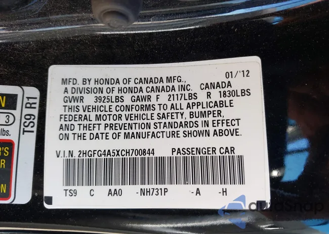 2HGFG4A5XCH700844: 44159931