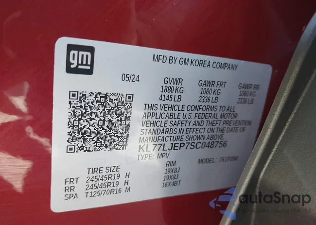 KL77LJEP7SC048756: 44160028