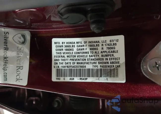 19XFB2F54CE078604: 44159057