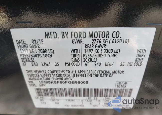 1FM5K8F80FGB98005: 44159211