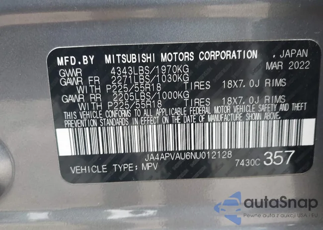 JA4APVAU6NU012128: 44159339