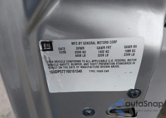 1G6DP577160161546: 44160467