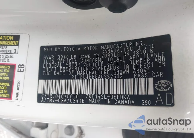 2T1BU4EE8AC352503: 44160494