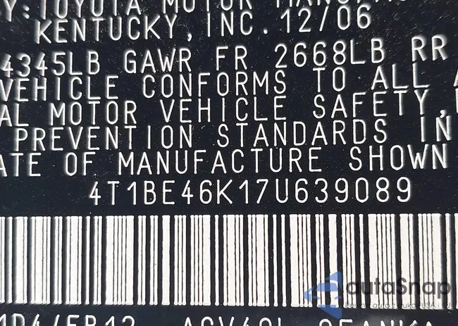 4T1BE46K17U639089: 44160566