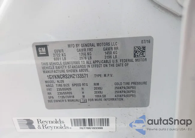 1GYKNCRS2HZ133571: 44160607