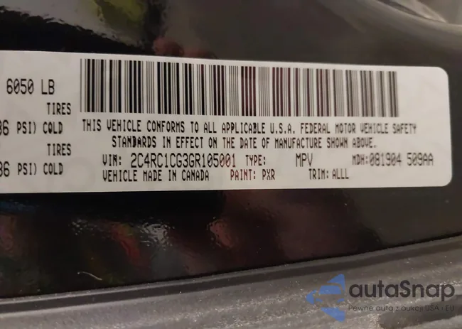 2C4RC1CG3GR105001: 44160632