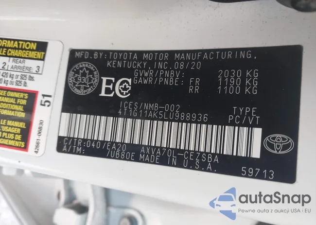 4T1G11AK5LU988936: 44160656