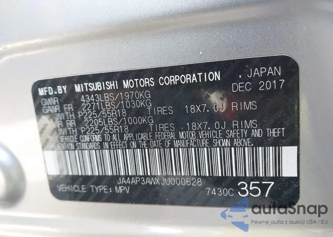 JA4AP3AWXJU000628: 44160660