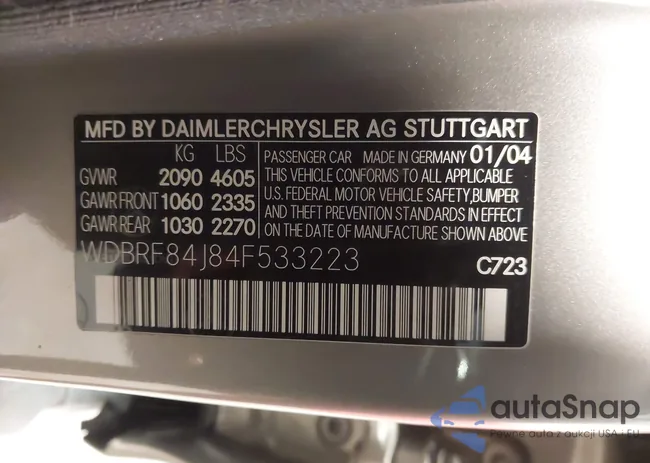 WDBRF84J84F533223: 44160697