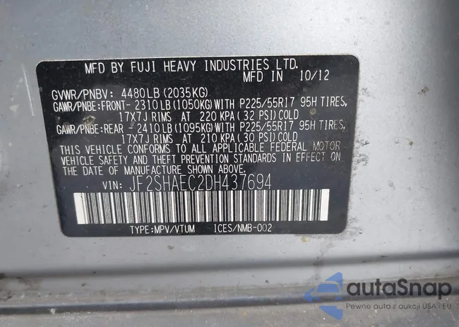 JF2SHAEC2DH437694: 44160737