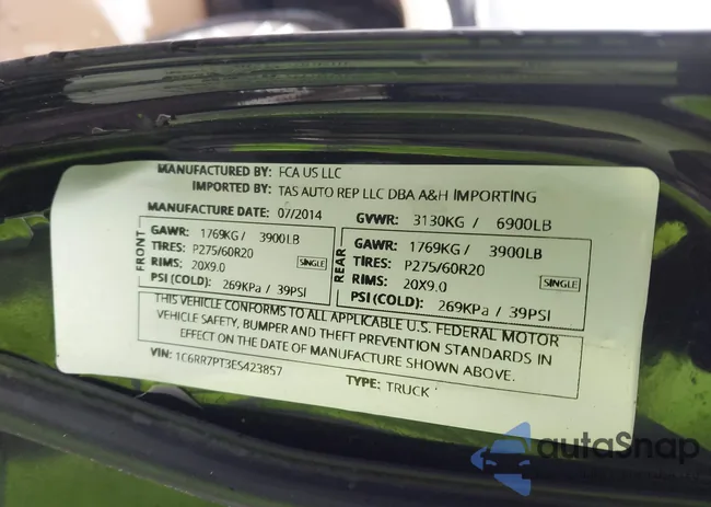 1C6RR7PT3ES423857: 44160742