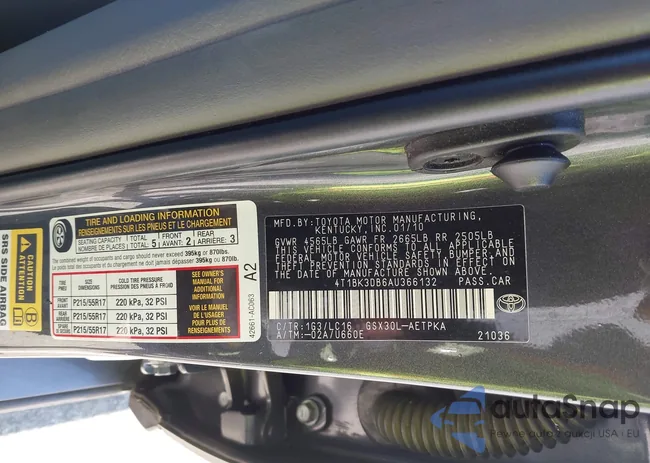 4T1BK3DB6AU366132: 44160838