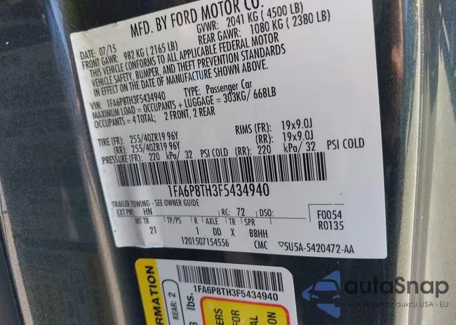 1FA6P8TH3F5434940: 44160884