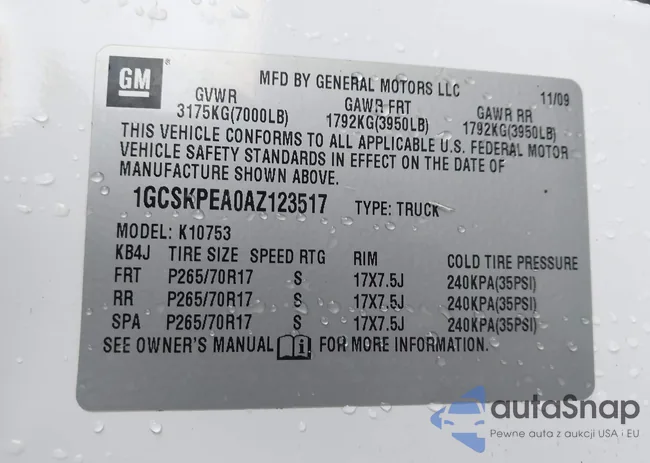 1GCSKPEA0AZ123517: 44160904