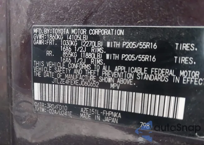 JTLZE4FEXEJ060652: 44160910