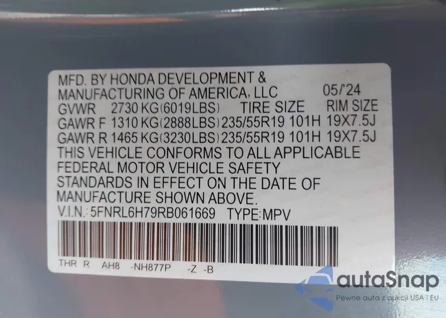 5FNRL6H79RB061669: 44160919