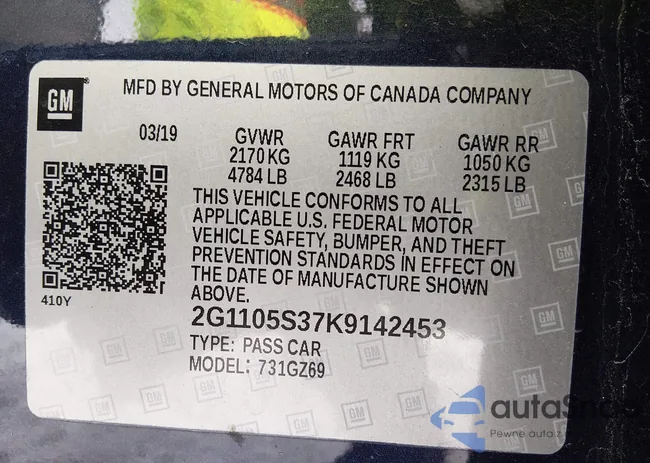 2G1105S37K9142453: 44160923