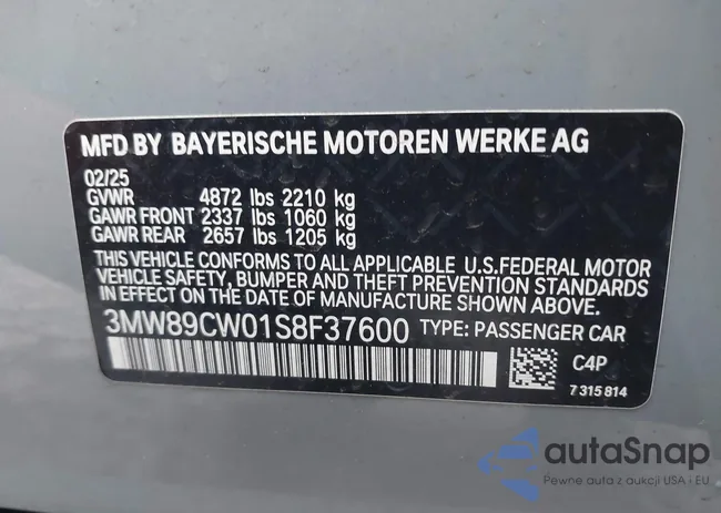 3MW89CW01S8F37600: 44160930