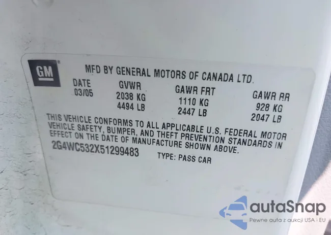 2G4WC532X51299483: 44160971