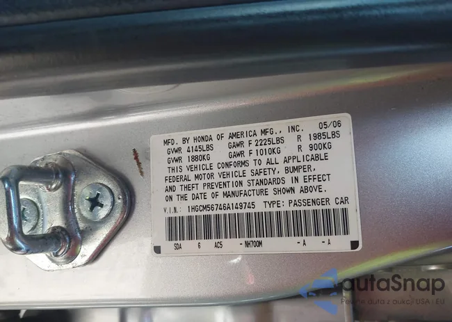 1HGCM56746A149745: 44161027