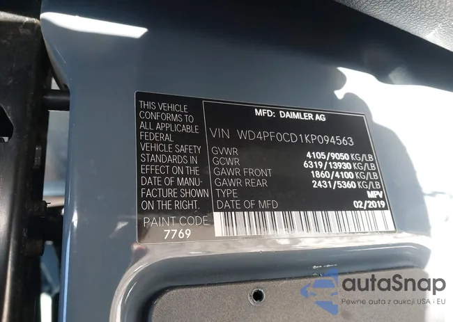 WD4PF0CD1KP094563: 44160119