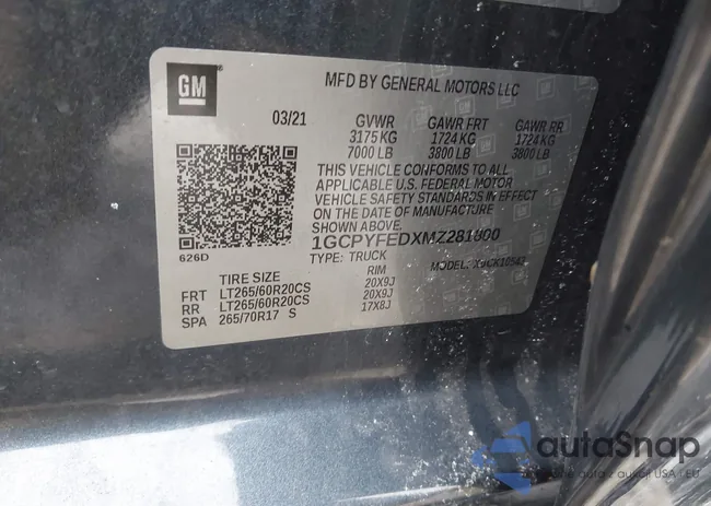 1GCPYFEDXMZ281800: 44160210