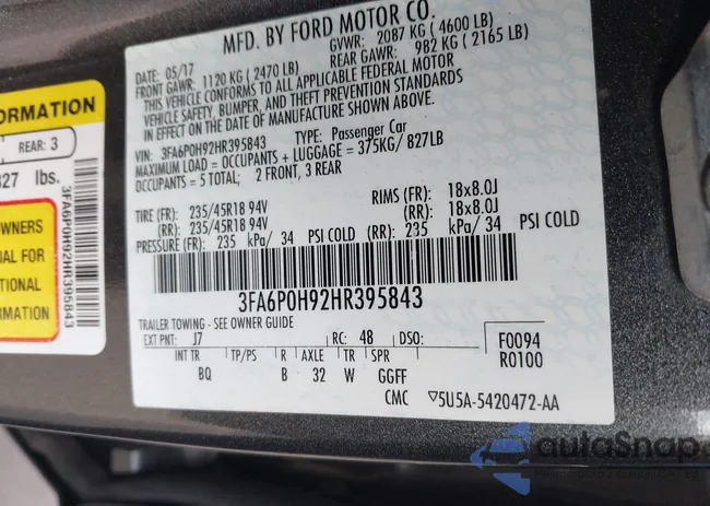 3FA6P0H92HR395843: 44160315