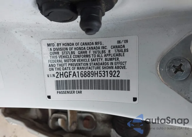 2HGFA16889H531922: 44160333