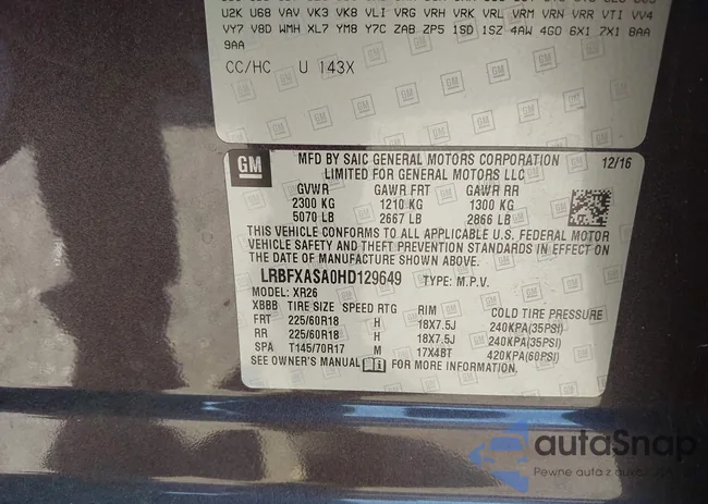 LRBFXASA0HD129649: 44160405