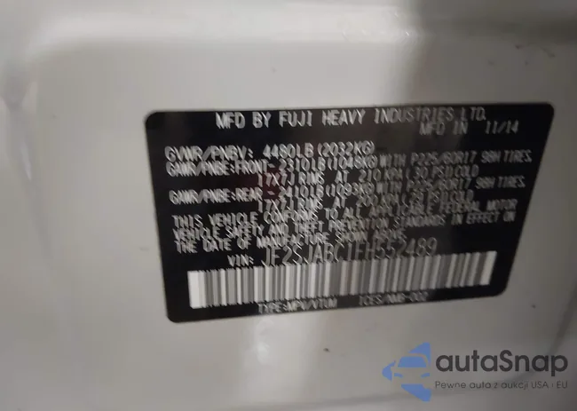 JF2SJABC1FH552489: 44160407