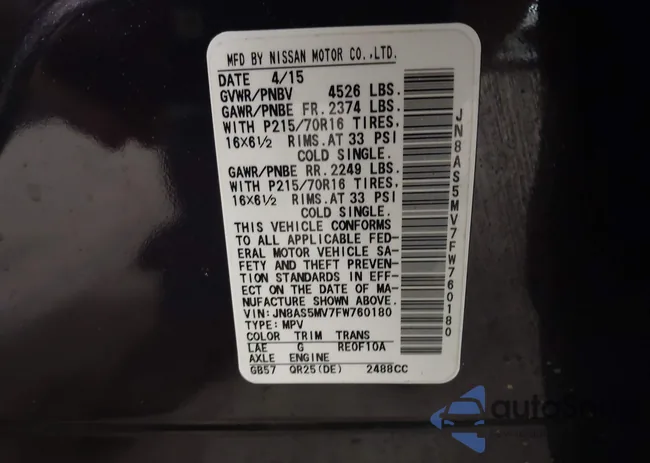 JN8AS5MV7FW760180: 44160451