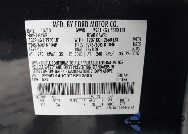 2FMDK4JC9DBE22585: 44161522