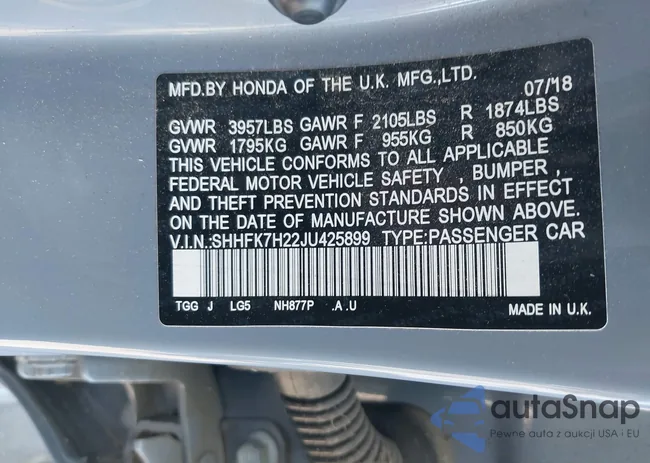 SHHFK7H22JU425899: 44161611