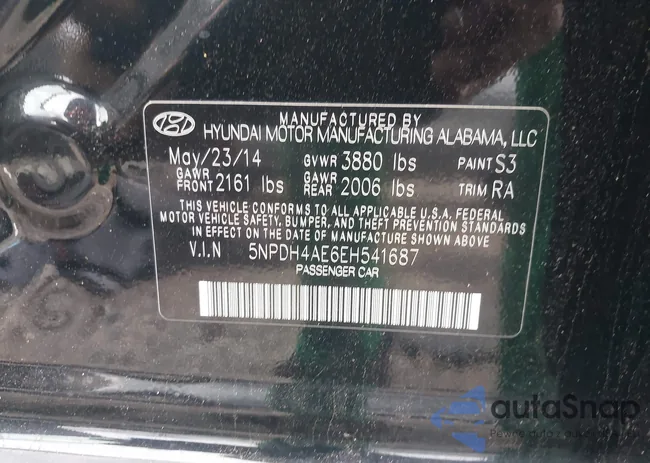 5NPDH4AE6EH541687: 44161621