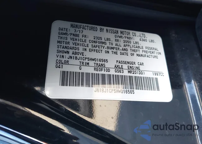 JN1BJ1CP5HW016565: 44161641