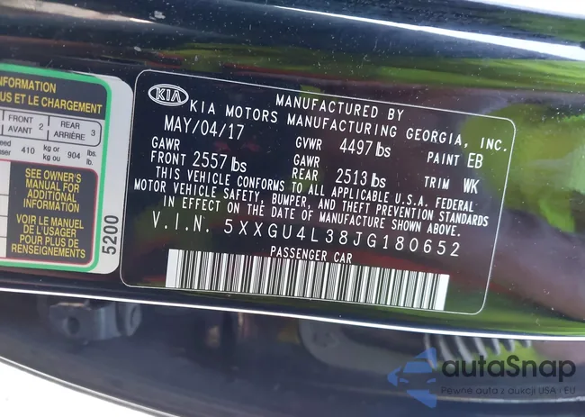 5XXGU4L38JG180652: 44161679