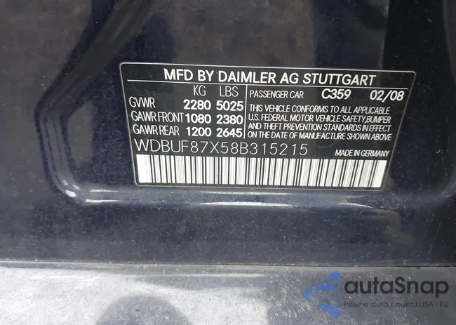 WDBUF87X58B315215: 44161702