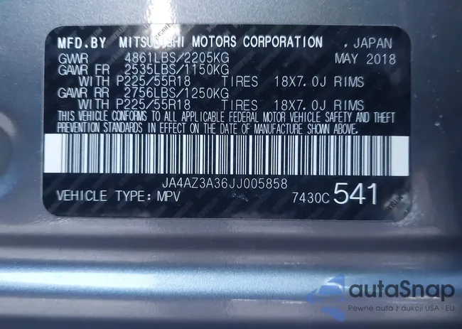 JA4AZ3A36JJ005858: 44161715