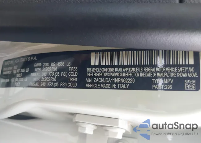 ZACNJDA11NPN62229: 44161755