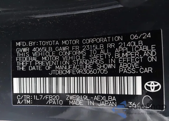 JTDBCMFE9R3060705: 44161784