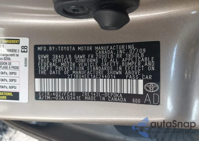 2T1BU4EE1AC244014: 44161829