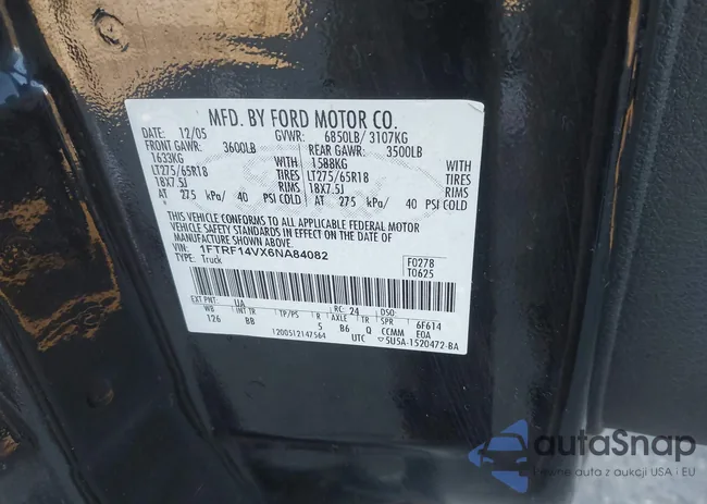 1FTRF14VX6NA84082: 44161928