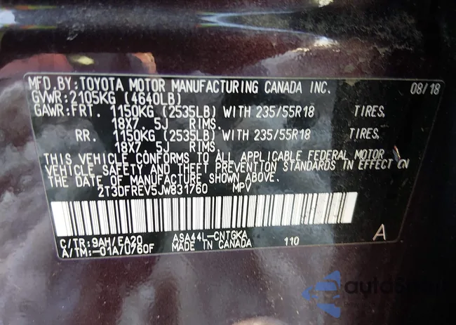 2T3DFREV5JW831760: 44162010