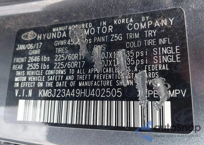 KM8J23A49HU402505: 44162034