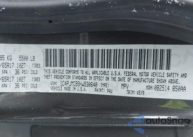 1C4PJMCB9HW530640: 44161102