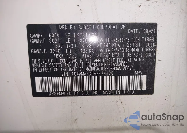 4S4WMAFD5M3474136: 44161263