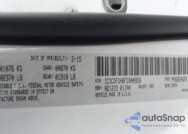 1C3CDFDH8FD300959: 44161365