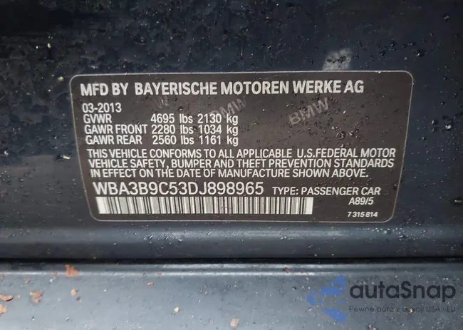 WBA3B9C53DJ898965: 44161375